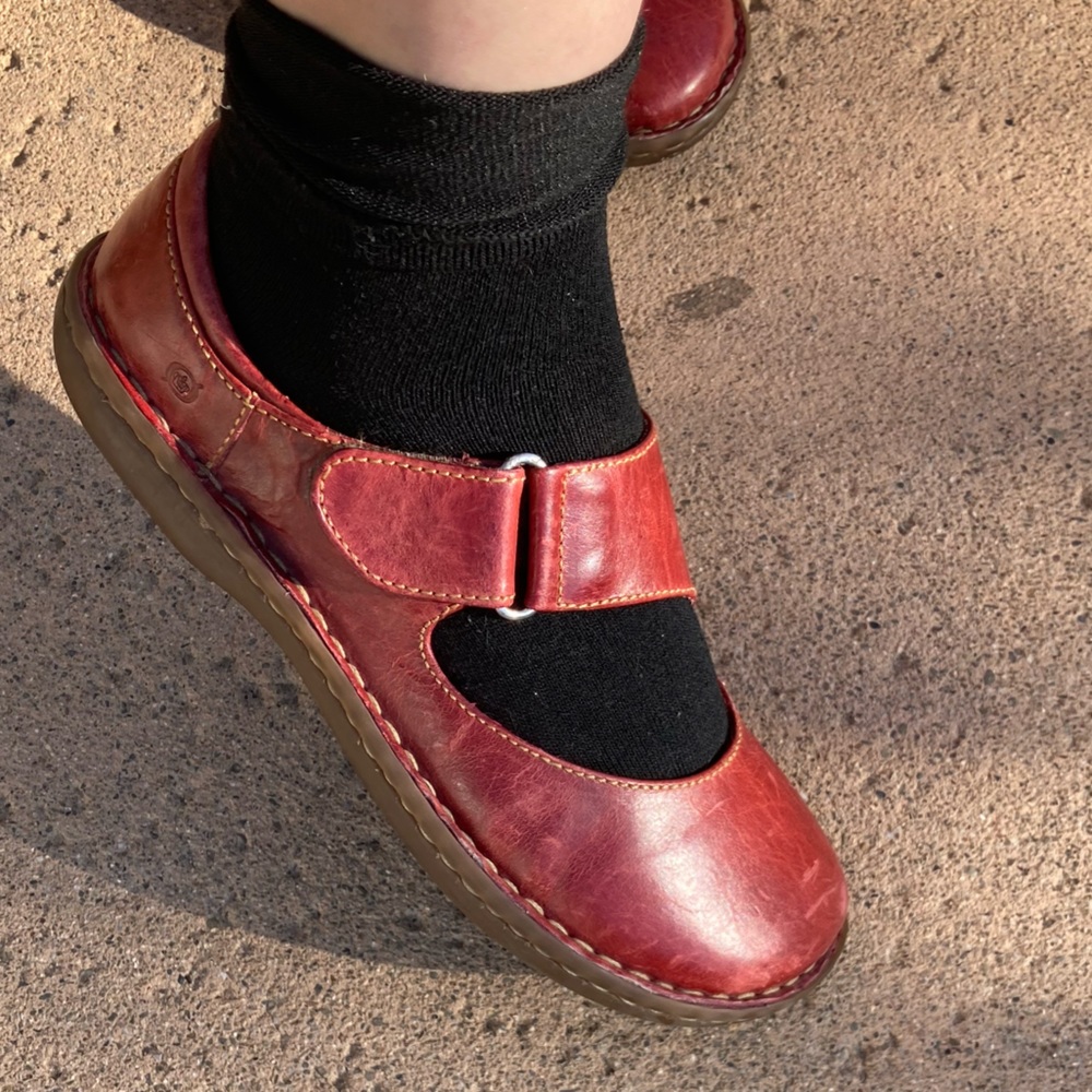Red Mary Jane Loafers